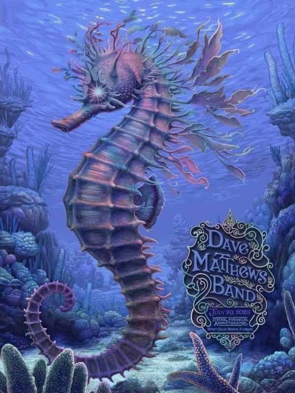 N.C. Winters — Dave Matthews Band, iTHINK Financial Amphitheatre, West Palm Beach, FL · Jul 29, 2023 Artist Foil Poster