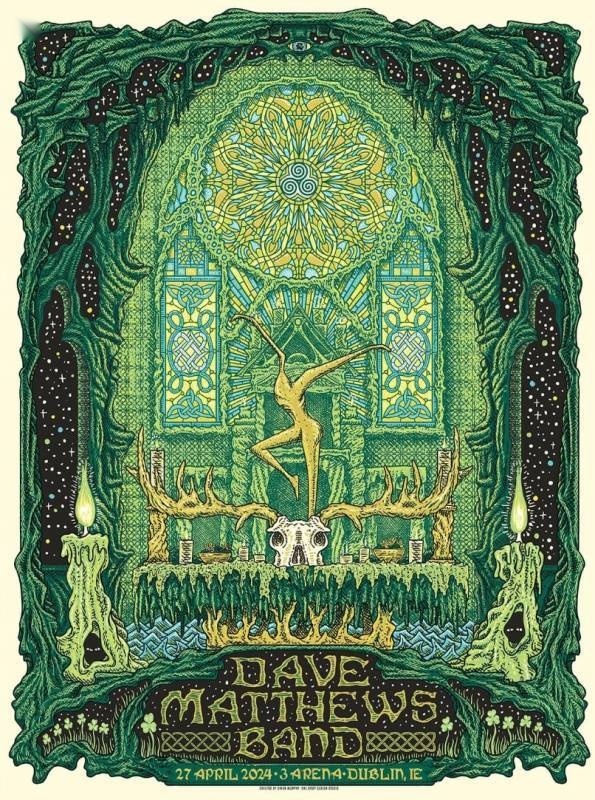 Owen Murphy (One Drop Design Studio) — Dave Matthews Band, 3Arena, Dublin, IRL · Apr 27, 2024 Artist Poster
