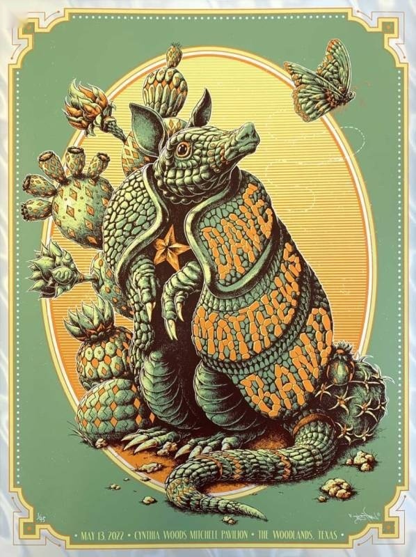 Ben Kwok (BIOWORKZ) — Dave Matthews Band, The Cynthia Woods Mitchell Pavilion, The Woodlands, TX · May 13, 2022 Foil Poster