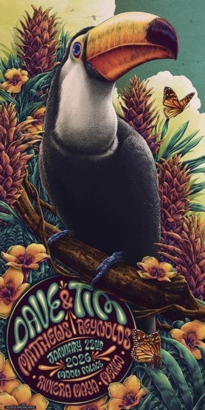 Max Mahn (Twin Home Prints) — Dave Matthews Band, Moon Palace, Cancun, MEX · Jan 22, 2026 Show Poster