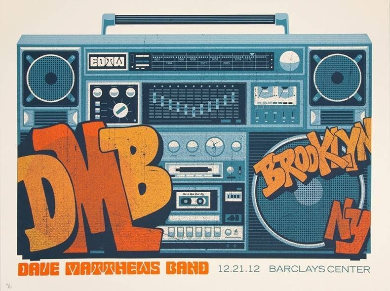Methane Studios — Dave Matthews Band, Barclays Center, Brooklyn, NY · Dec 21, 2012 Artist Poster