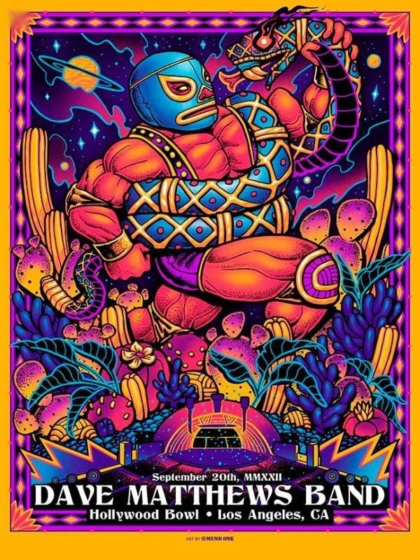 Munk One — Dave Matthews Band, Hollywood Bowl, Hollywood, CA · Sep 20, 2022 Variant Poster