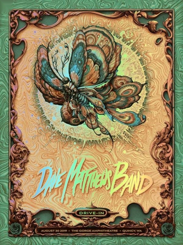 N.C. Winters — Dave Matthews Band, The Gorge Amphitheatre, George, WA · Aug 30 – Sep 1, 2019 Foil Poster