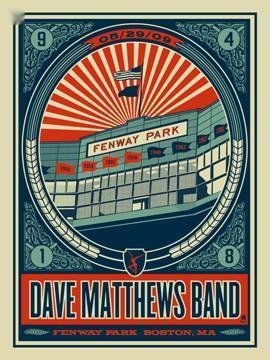 Methane Studios — Dave Matthews Band, Fenway Park, Boston, MA · May 29, 2009 Artist Poster