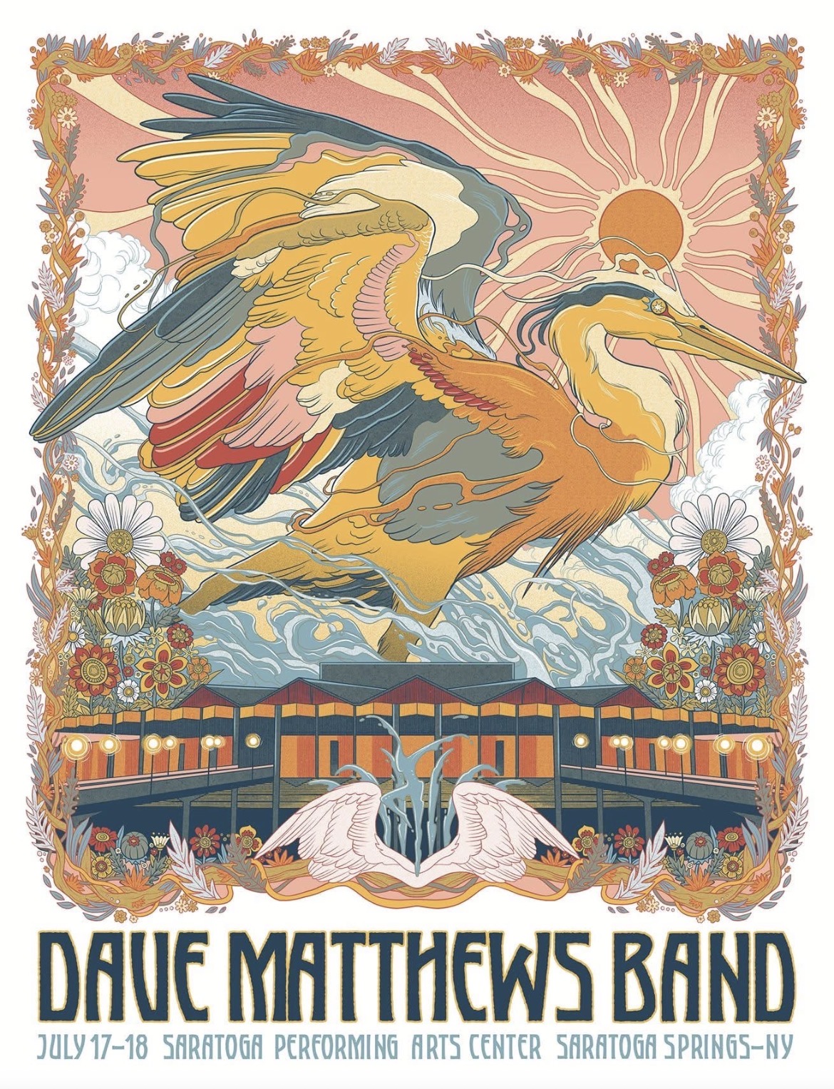 Pedro Correa — Dave Matthews Band, Saratoga Performing Arts Center, Saratoga Springs, NY · Jul 17–18, 2026 Show Poster