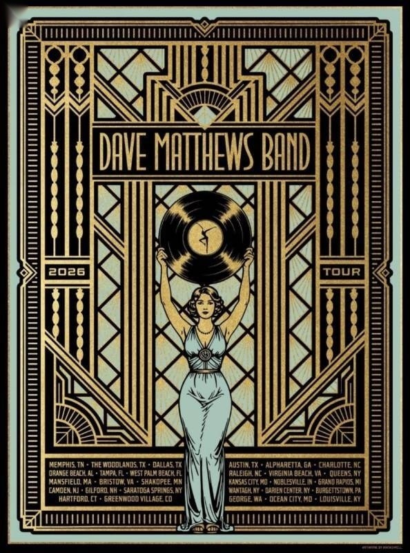 Aaron von Freter (Rockswell) — Dave Matthews Band, 2026 Tour Poster, Unknown · Jan 1, 2026 Show Poster