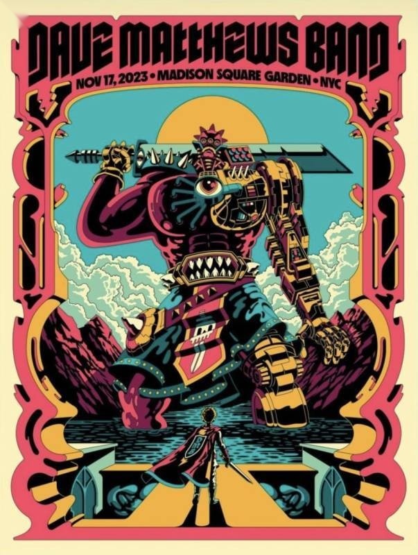 Dave Arcade — Dave Matthews Band, Madison Square Garden, New York, NY · Nov 17, 2023 Artist Poster