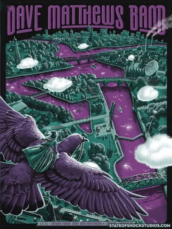 Darin Shock — Dave Matthews Band, Empower Federal Credit Union Amphitheater at Lakeview, Syracuse, NY · May 27, 2025 Foil Poster