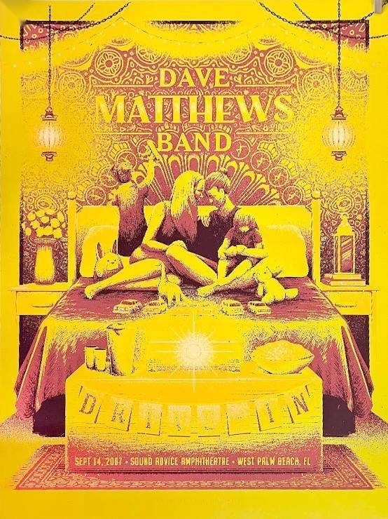 Half Hazard Press — Dave Matthews Band, iTHINK Financial Amphitheatre, West Palm Beach, FL · Sep 14, 2007 Variant Poster