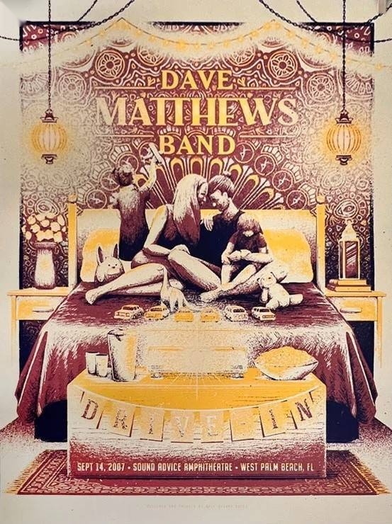 Half Hazard Press — Dave Matthews Band, iTHINK Financial Amphitheatre, West Palm Beach, FL · Sep 14, 2007 Variant Poster