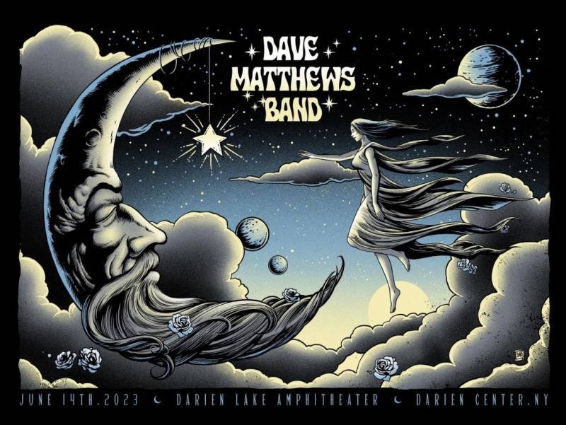 Brandon Heart — Dave Matthews Band, Darien Lake Performing Arts Center (Six Flags Darien Lake), Corfu, NY · Jun 14, 2023 Artist Foil Poster