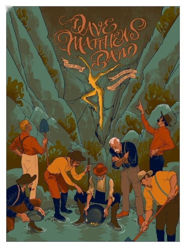 Rich Kelly — Dave Matthews Band, PNC Music Pavilion, Charlotte, NC · Jul 24, 2018 Artist Poster