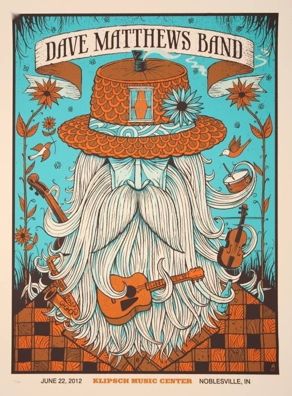 Methane Studios — Dave Matthews Band, Ruoff Music Center, Noblesville, IN · Jun 22, 2012 Artist Poster