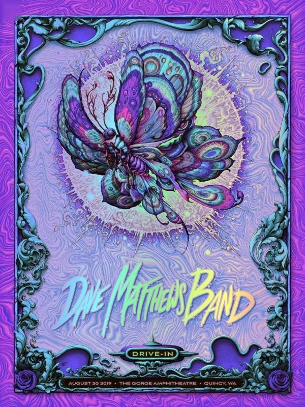 N.C. Winters — Dave Matthews Band, The Gorge Amphitheatre, George, WA · Aug 30 – Sep 1, 2019 Foil Poster