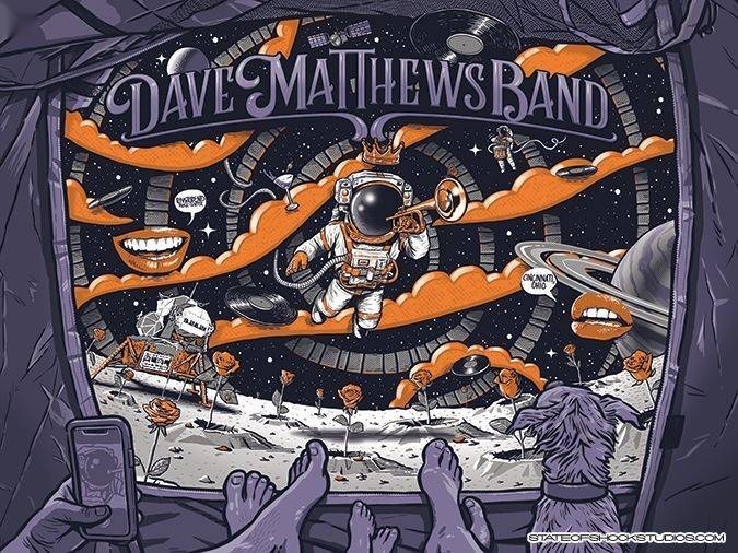 Darin Shock — Dave Matthews Band, Riverbend Music Center, Cincinnati, OH · Sep 28, 2021 Show Foil Poster