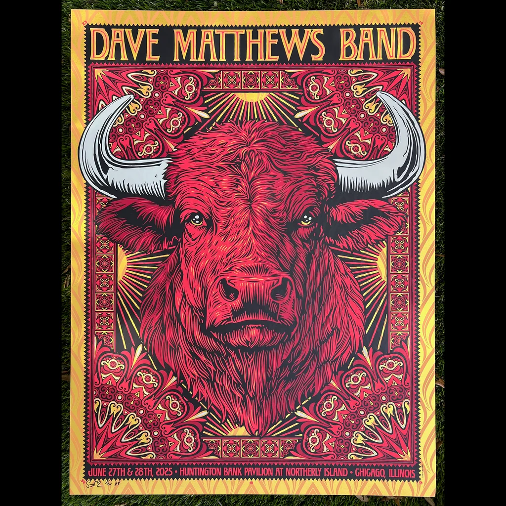 Todd Slater — Dave Matthews Band, Huntington Bank Pavilion at Northerly Island, Chicago, IL · Jun 27–28, 2025 Artist Poster
