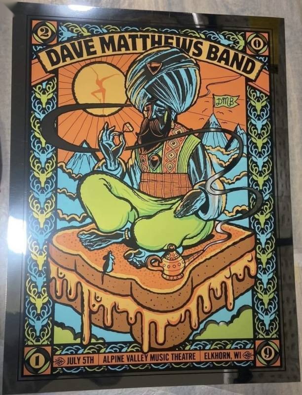 Methane Studios — Dave Matthews Band, Alpine Valley Music Theatre, East Troy, WI · Jul 5, 2019 Foil Poster