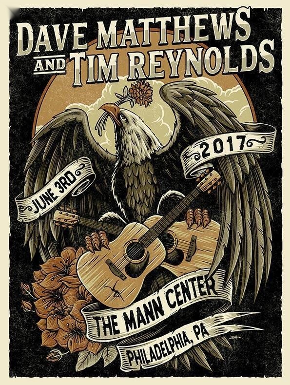 Brandon Heart — Dave Matthews Band, Mann Center for the Performing Arts, Philadelphia, PA · Jun 2, 2017 Artist Poster