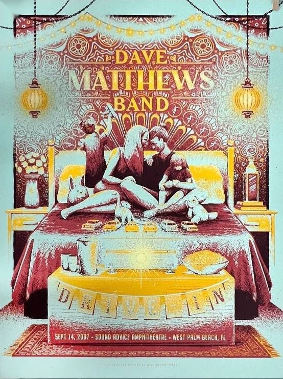 Half Hazard Press — Dave Matthews Band, iTHINK Financial Amphitheatre, West Palm Beach, FL · Sep 14, 2007 Variant Poster