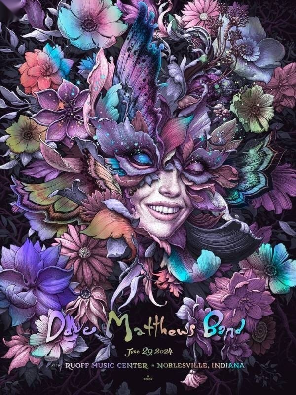 N.C. Winters — Dave Matthews Band, Ruoff Music Center, Noblesville, IN · Jun 29, 2024 Foil Poster