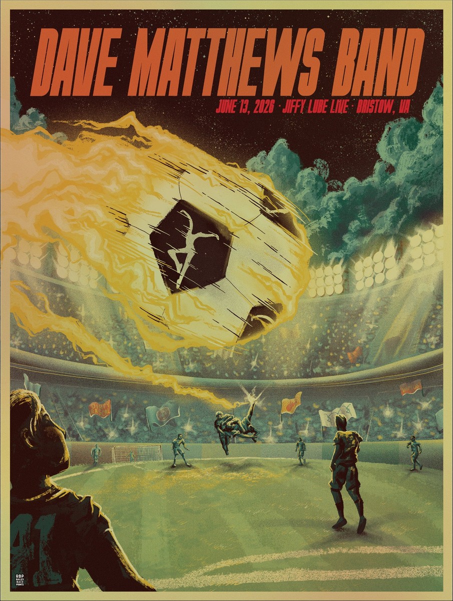 Bailey Race — Dave Matthews Band, Jiffy Lube Live, Bristow, VA · Jun 13, 2026 Foil Poster