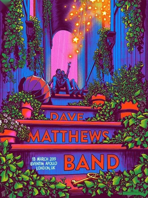 James Flames — Dave Matthews Band, Eventim Apollo, London, ENG · Mar 13, 2019 Artist Poster