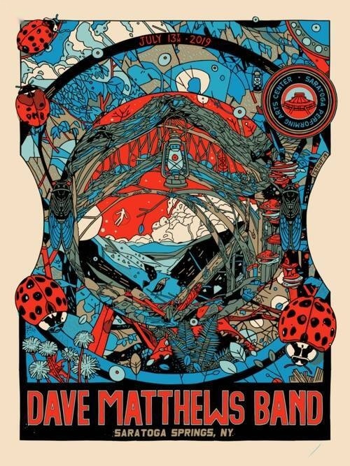Tyler Stout — Dave Matthews Band, Saratoga Performing Arts Center, Saratoga Springs, NY · Jul 13, 2019 Artist Poster