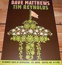 Methane Studios — Dave Matthews Band, Climate Pledge Arena, Seattle, WA · Apr 11, 2008 Variant Poster