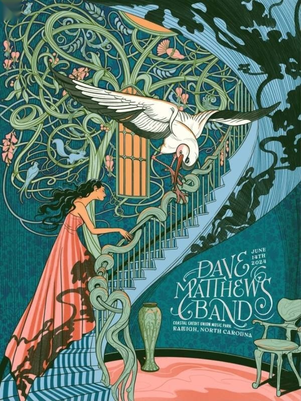 Ng Yin Shian — Dave Matthews Band, Coastal Credit Union Music Park at Walnut Creek, Raleigh, NC · Jun 14, 2024 Artist Poster