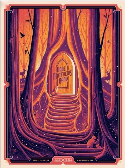 DKNG — Dave Matthews Band, Xfinity Center, Mansfield, MA · Jul 12, 2024 Artist Poster