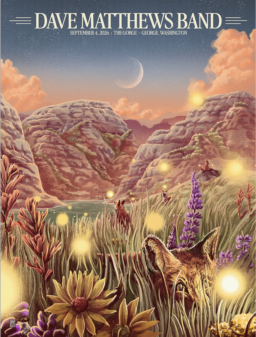 Bailey Race — Dave Matthews Band, The Gorge Amphitheatre, George, WA · Sep 4, 2026 Poster