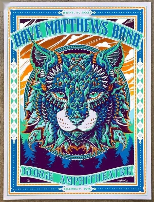 Ben Kwok (BIOWORKZ) — Dave Matthews Band, The Gorge Amphitheatre, George, WA · Sep 5, 2021 Artist Poster