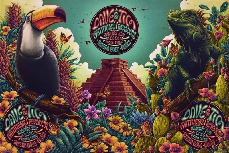 Max Mahn (Twin Home Prints) — Dave Matthews Band, Moon Palace, Cancun, MEX · Jan 22–24, 2026 Show Poster