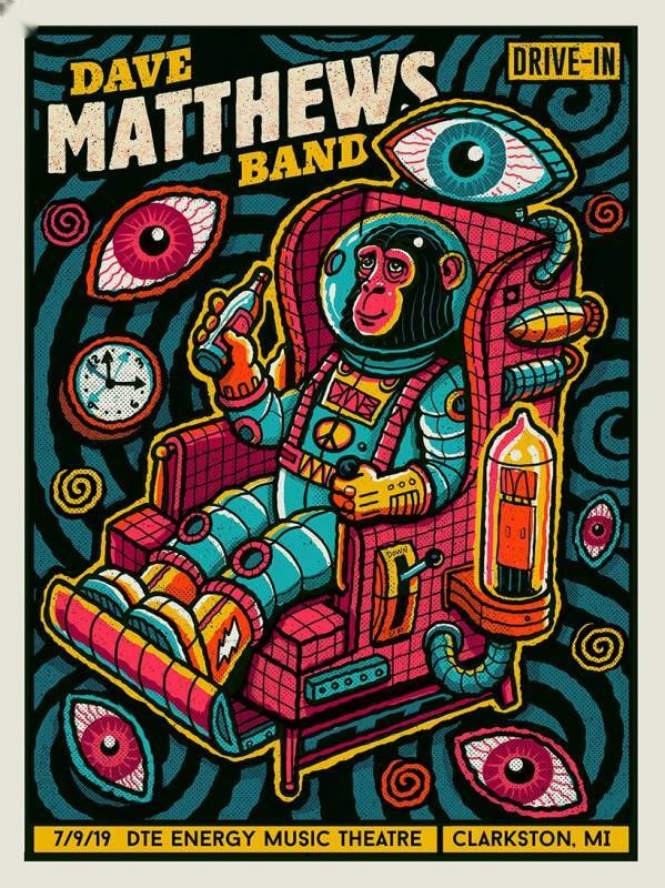 Methane Studios — Dave Matthews Band, DTE Energy Music Theatre, Clarkston, MI · Jul 9, 2019 Poster
