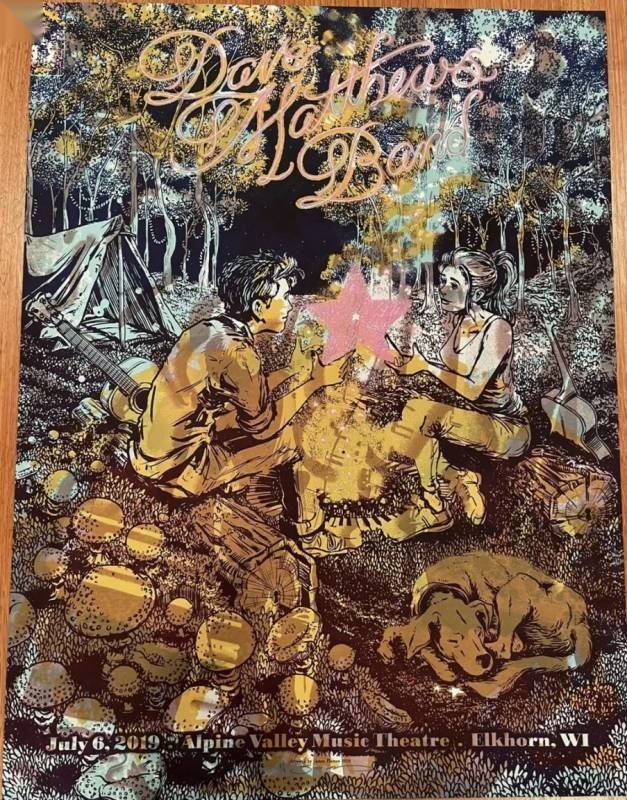 James Flames — Dave Matthews Band, Alpine Valley Music Theatre, East Troy, WI · Jul 6, 2019 Variant Poster