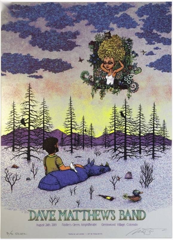 Marq Spusta — Dave Matthews Band, Fiddler's Green Amphitheatre, Greenwood Village, CO · Aug 24, 2019 Variant Poster
