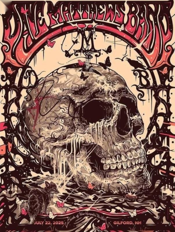 Jeremy Kramer — Dave Matthews Band, Bank of New Hampshire Pavilion, Gilford, NH · Jul 22, 2025 Show Foil Poster