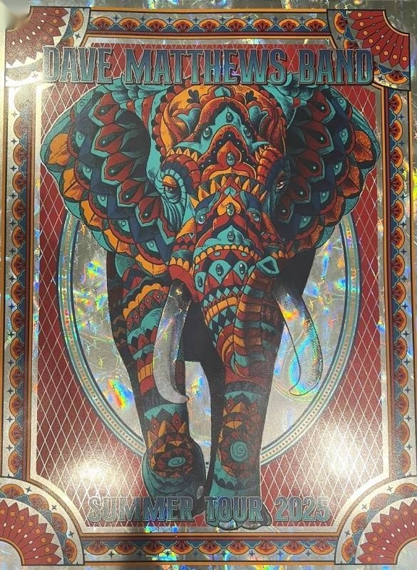 Ben Kwok (BIOWORKZ) — Dave Matthews Band, *multiple venues, Unknown · Jan 1, 2025 Foil Poster