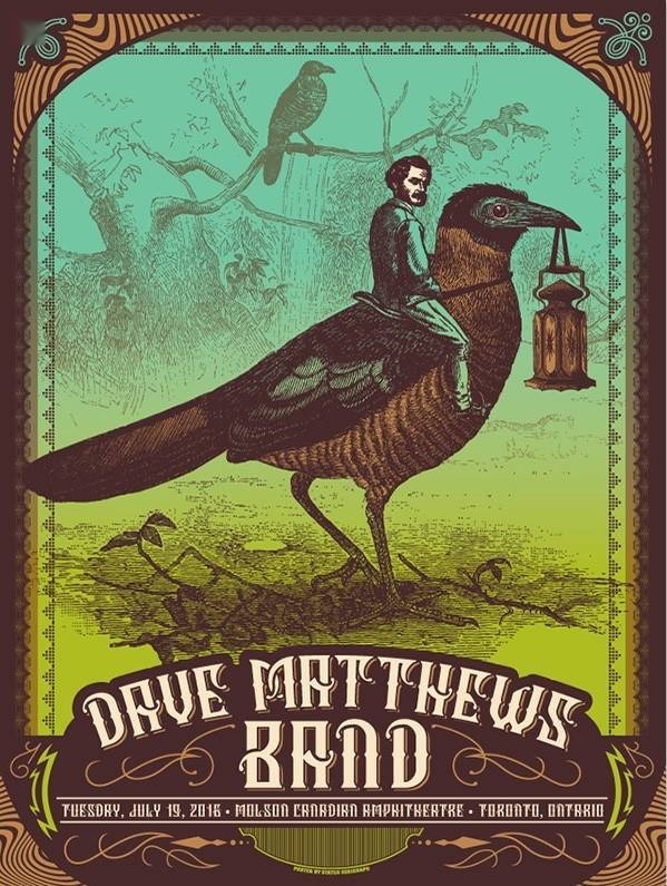 Justin Helton (Status Serigraph) — Dave Matthews Band, Molson Amphitheatre, Toronto, ON CAN · Jul 19, 2016 Artist Poster