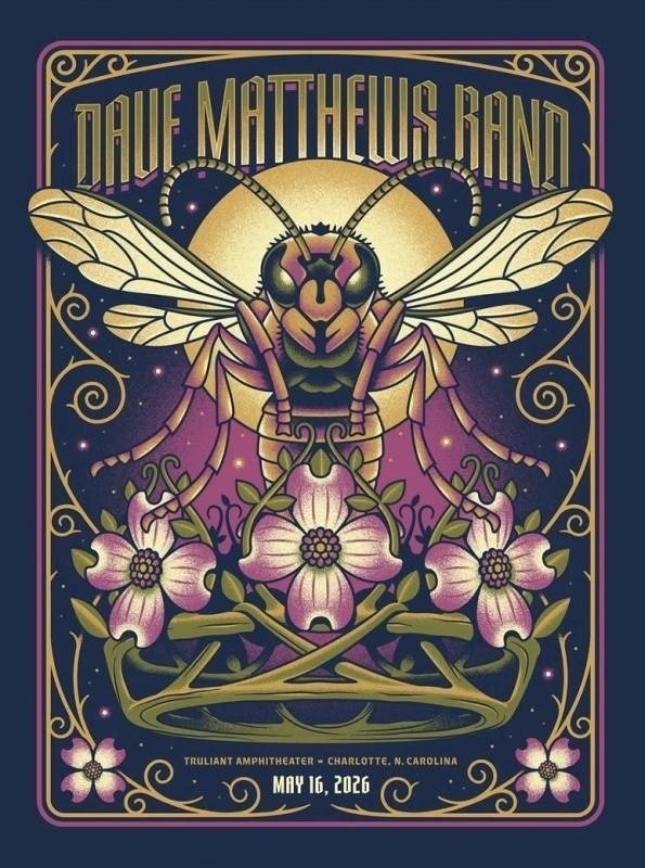 DKNG — Dave Matthews Band, Truliant Amphitheater, Charlotte, NC · May 16, 2026 Artist Poster