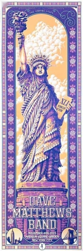 Ben Kwok (BIOWORKZ) — Dave Matthews Band, Madison Square Garden, New York, NY · Nov 18, 2023 Artist Poster