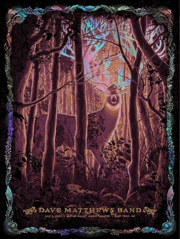 N.C. Winters — Dave Matthews Band, Alpine Valley Music Theatre, East Troy, WI · Jul 3, 2022 Show Foil Poster
