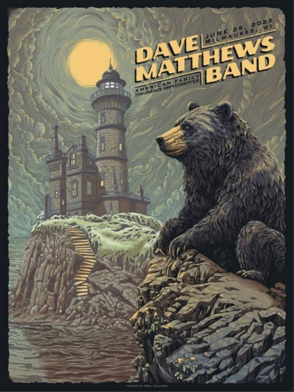 Neal Williams — Dave Matthews Band, American Family Insurance Amphitheater, Milwaukee, WI · Jun 29, 2023 Artist Poster