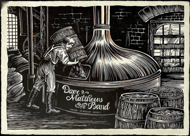 Little Room Agency — Dave Matthews Band, O2 Arena, Prague, CZE · Apr 16, 2024 Artist Poster