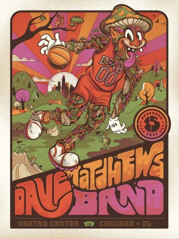 Delicious Design League — Dave Matthews Band, United Center, Chicago, IL · Nov 15, 2022 Show Foil Poster