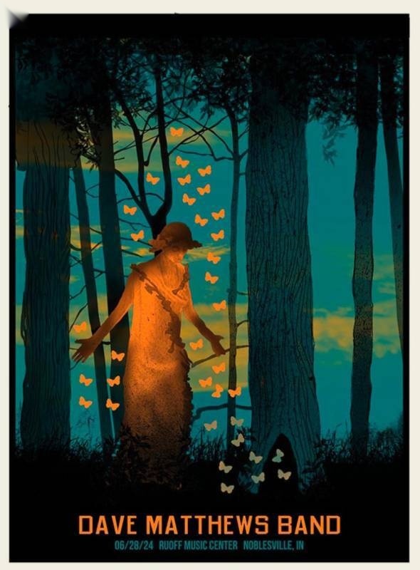 Methane Studios — Dave Matthews Band, Ruoff Music Center, Noblesville, IN · Jun 28, 2024 Show Foil Poster