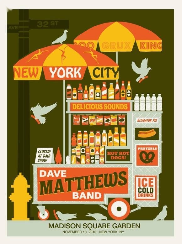 Methane Studios — Dave Matthews Band, Madison Square Garden, New York, NY · Nov 13, 2010 Artist Poster