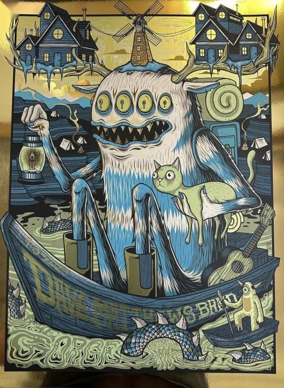 Jim Mazza — Dave Matthews Band, The Gorge Amphitheatre, George, WA · Sep 3, 2023 Artist Foil Poster