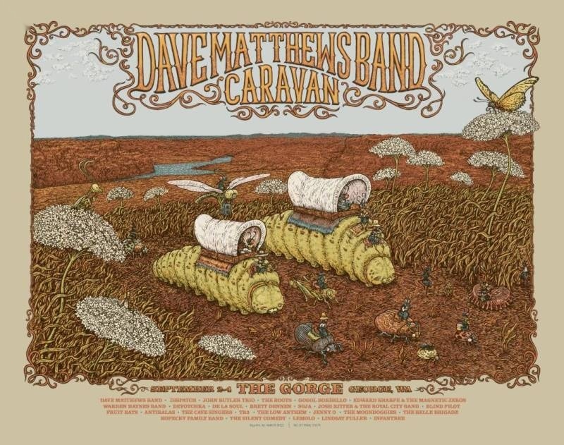 Marq Spusta — Dave Matthews Band, The Gorge Amphitheatre, George, WA · Sep 2–4, 2011 Show Poster