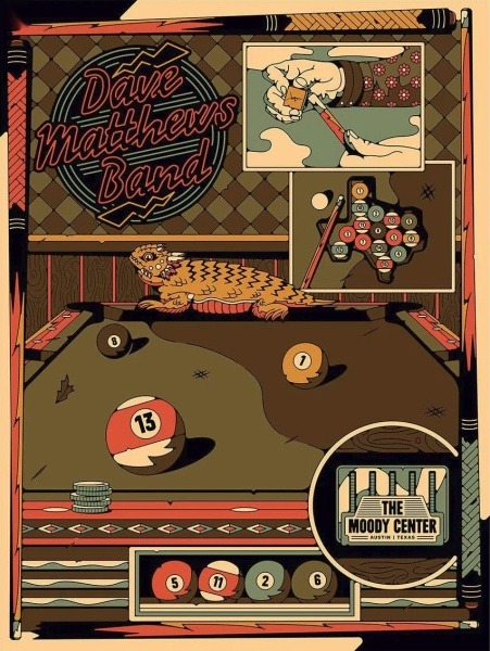 Nolan Fleming (Consume Design) — Dave Matthews Band, Moody Center (The University of Texas at Austin), Austin, TX · May 11, 2026 Poster
